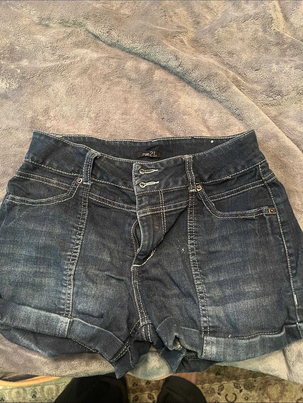 Rue21 Dark Blue Boyfriend Denim Shorts